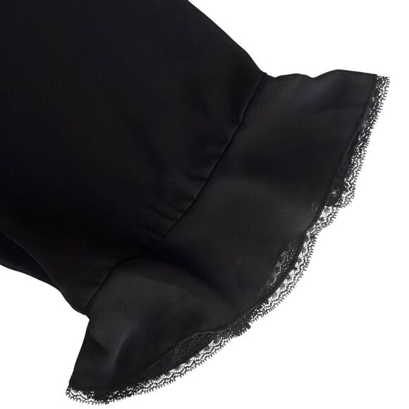 Maggie Barnes Womens Button Up Top Size 2X Stretch Accordion Pleat Romantic Goth - Picture 8 of 11